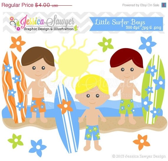 50% OFF- INSTANT DOWNLOAD, surfer boy clipart, beach clip art, for commercial use, digital scrapbooking, invites, announcements Il_570xn