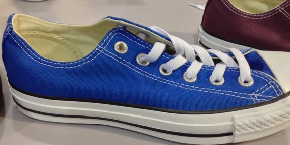 Ladies Womens Canvas Sapphire Blue Classic Low by GlassSlippersCC