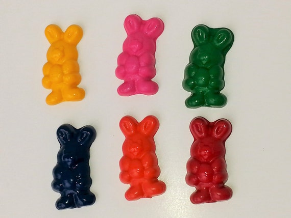 6 Easter Bunny crayons - Easter crayons