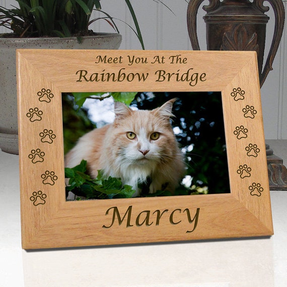 Personalized Cat Picture Frame Meet You At The Rainbow