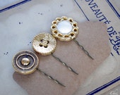 Gold headpiece, Vintage hair pins, birthday gifts for her,  barrette set