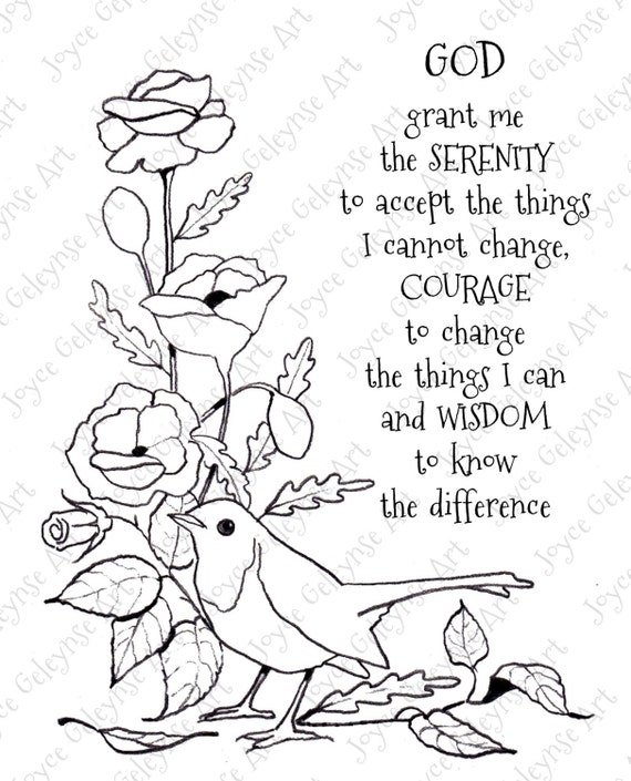 serenity prayer adult coloring pages printable