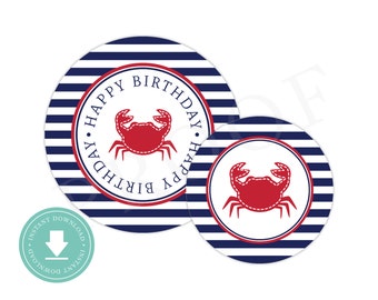Artículos similares a Nautical Birthday Party PRINTABLE Party Circles ...