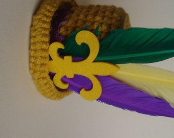 mardi gras crochet hat