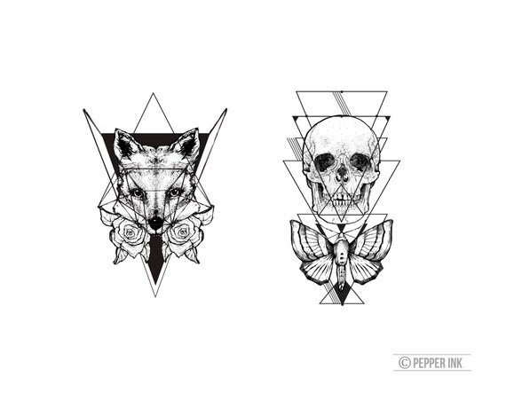 Items Similar Geometric Skull Temporary Tattoo Items Similar Geometric Skull Temporary Tattoo