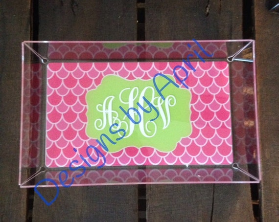 Preppy Monogrammed jewelry or catch all tray- bridesmaid gift, wedding ...