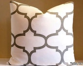 Windsor Smith Riad Natural White Linen Pillow Cover, CloveTrellis Pattern,  18x18