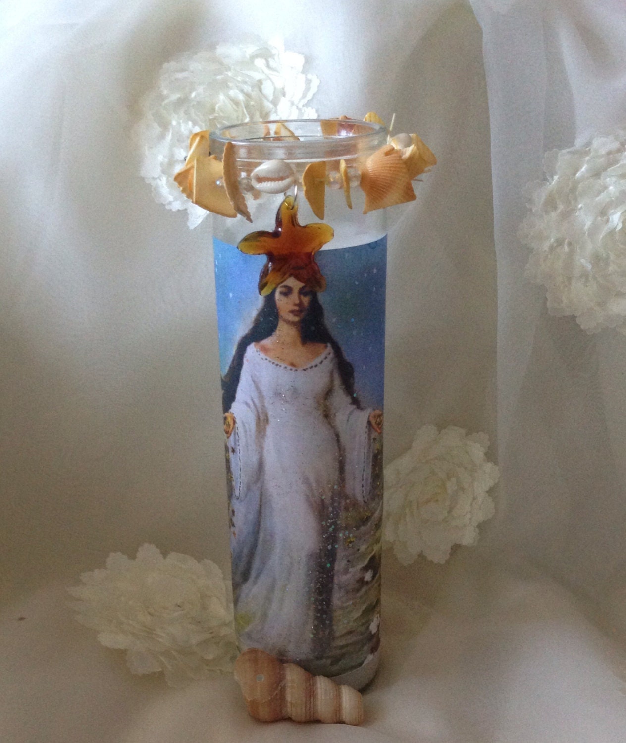 Yemaya Seven Day Candle white jar candle Goddess Yemaya