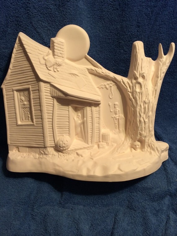 Large Haunted House Ceramic Bisque