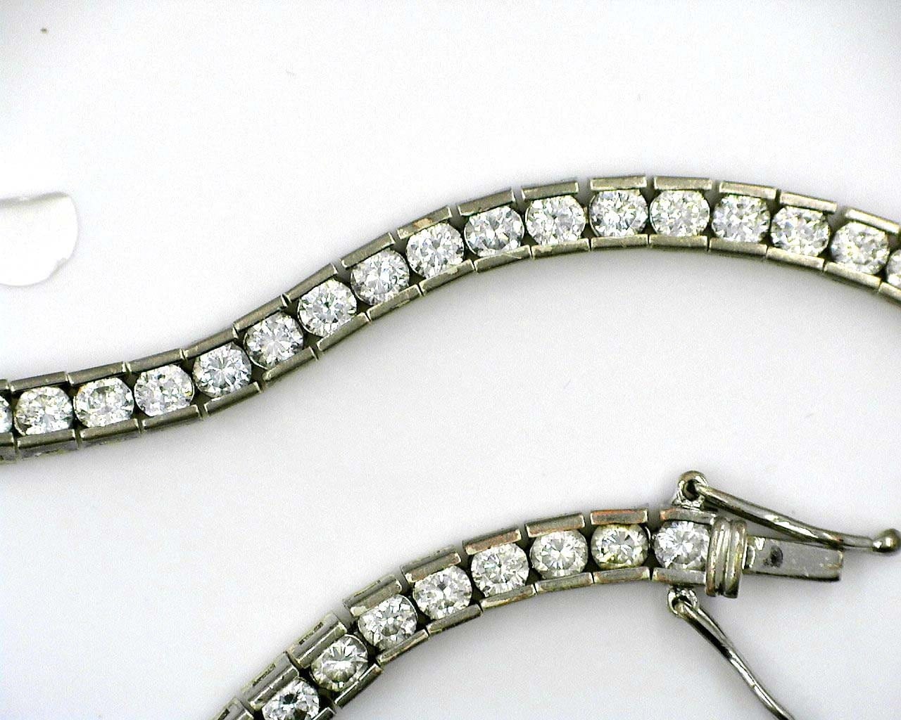 Vintage Sterling Silver Tennis Bracelet with CZ stones