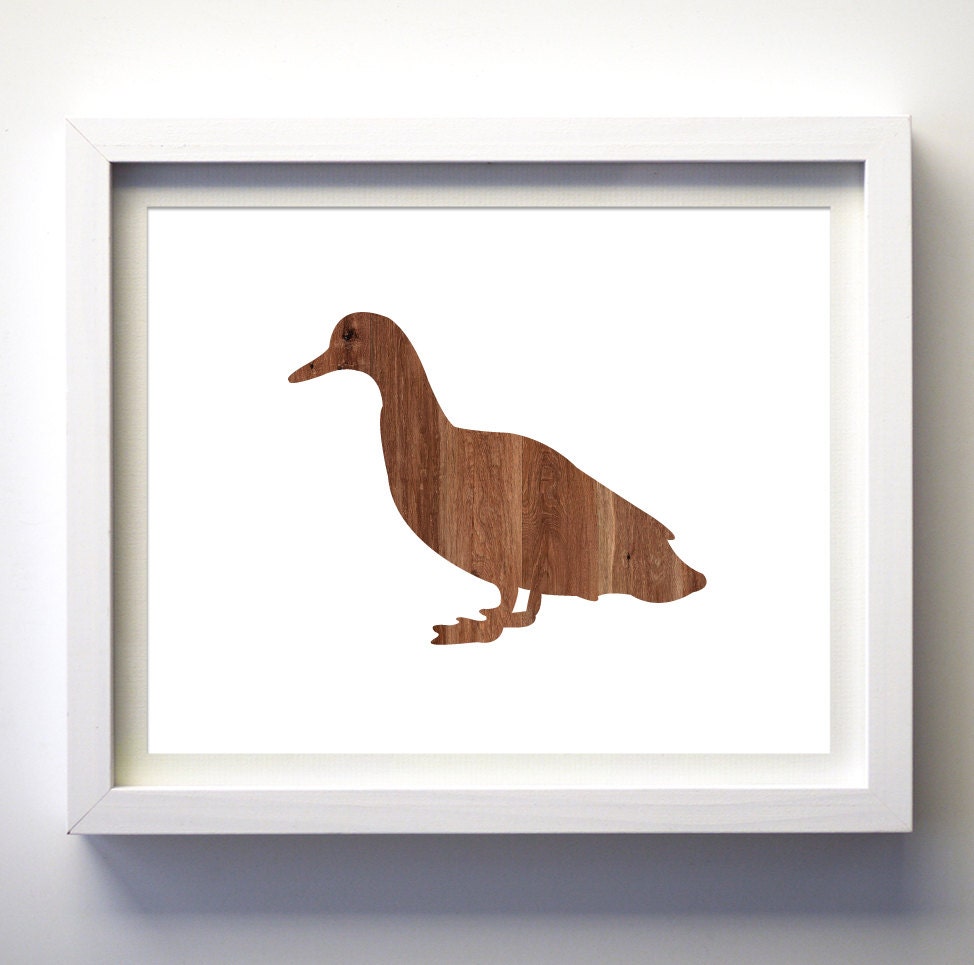 Wood duck art print wood wall art bird wood animal print