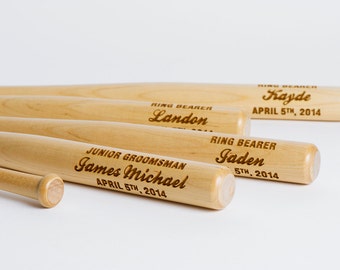Personalized Mini Baseball Bats, Engraved Groomsmen Gift, Ring Bearer Gift,Trophy Bats