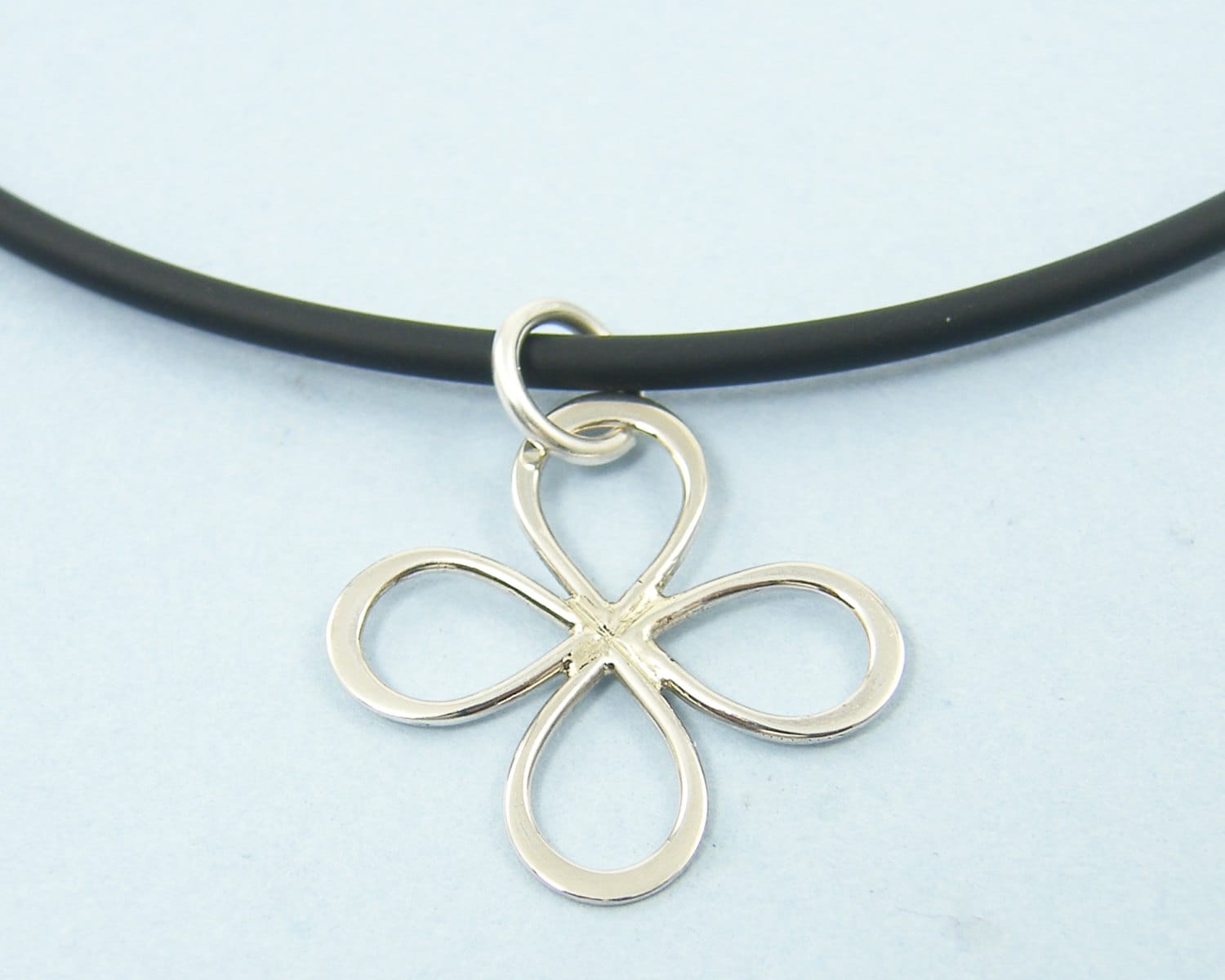 Four Leaf Clover Necklace Sterling Silver by BeautifulByCharlene
