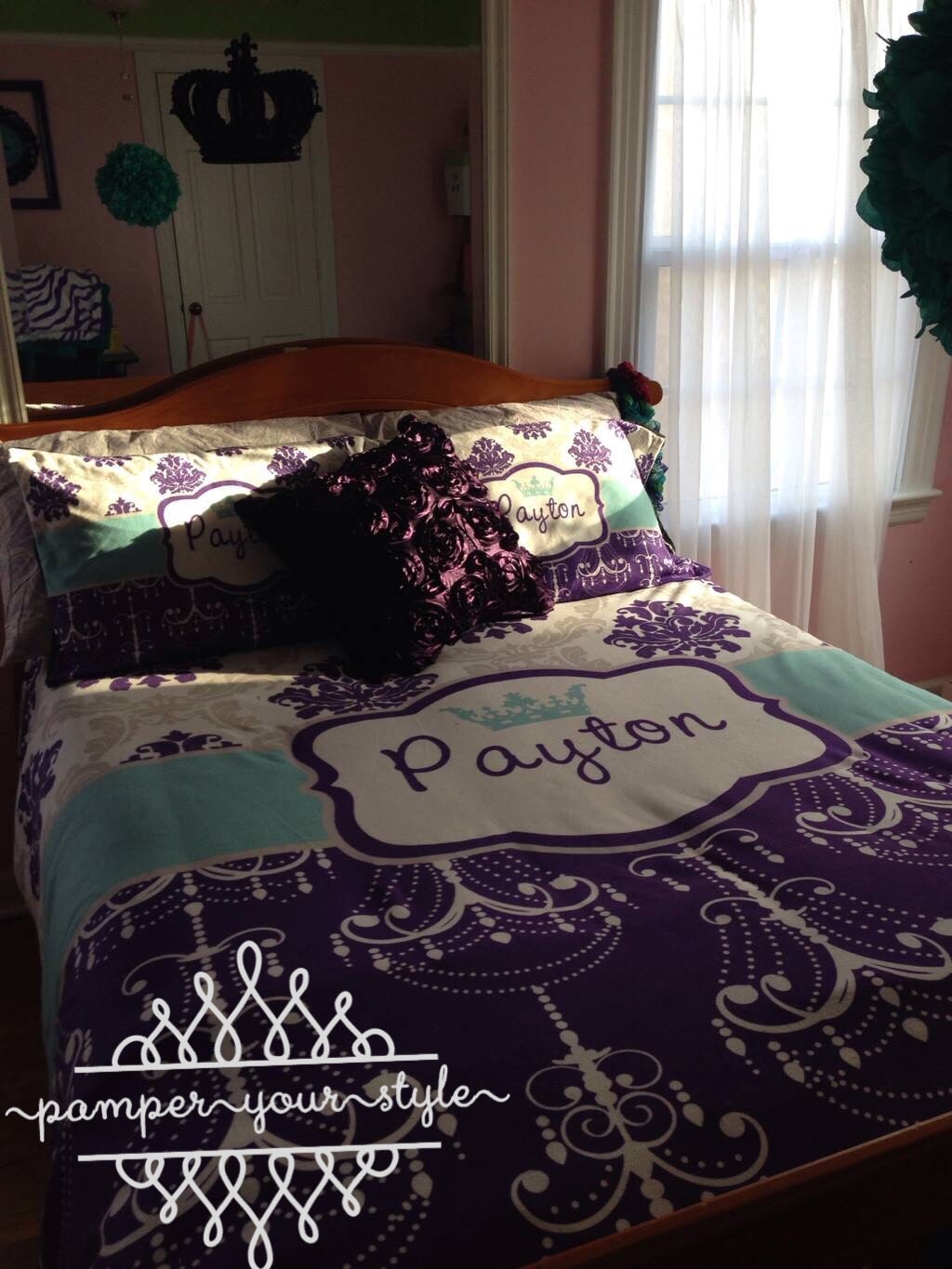 Damask and Chandelier Bedding with Matching Shams