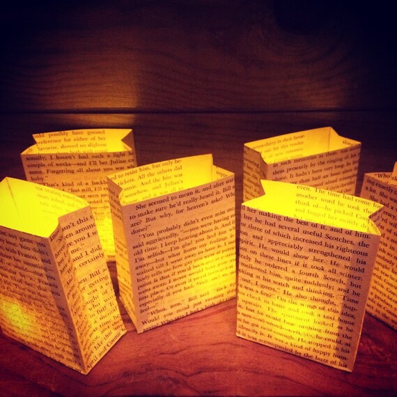 5 Petite Luminary Bags Book Club Party Book Decor Paper