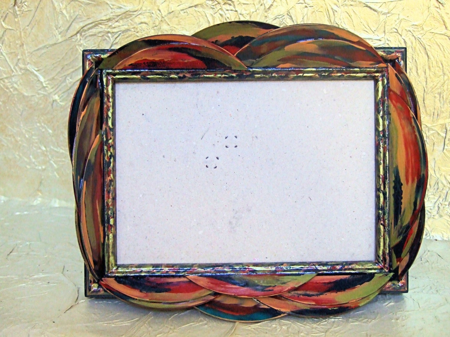 5 x 7 Picture Frame Custom Embellished Frame Photo by ArtOnceAgain