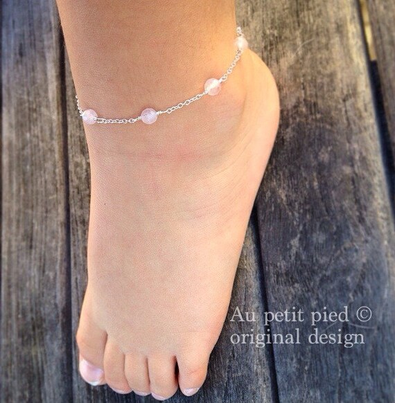 Items similar to baby ankle bracelet, baby bracelet, pink baby jewelry