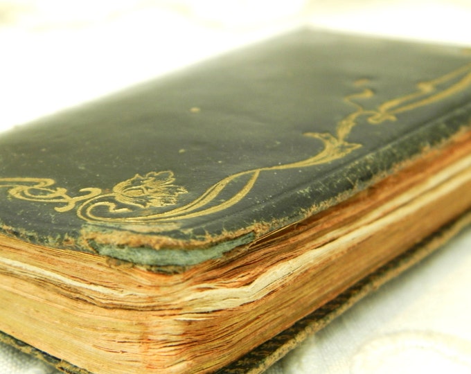 Small Antique French Leather Bound Religious Book, Liturgical Book of the Roman Rite with a Art Nouveau Motif / French Decor / Shabby Chic
