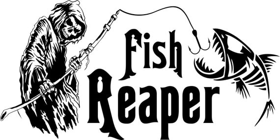 Download Grim Reaper Skeleton Fish Fishing Rod Car Boat Truck Window