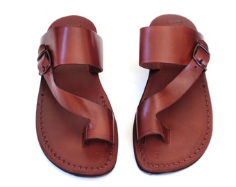 LIMITED EDITION Leather Sandals ASH ER Style for Men Handmade Flip ...