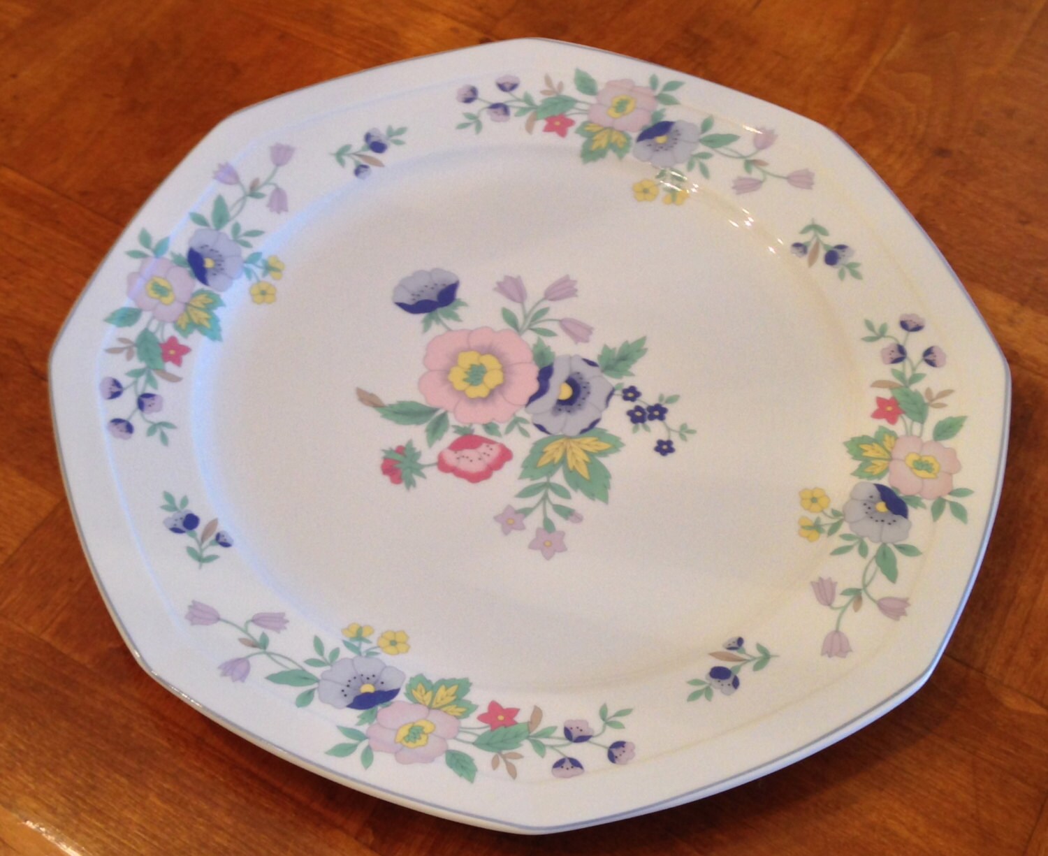 Christopher Stuart “Blue Rhapsody” Round Serving Platter Chop Plate ...