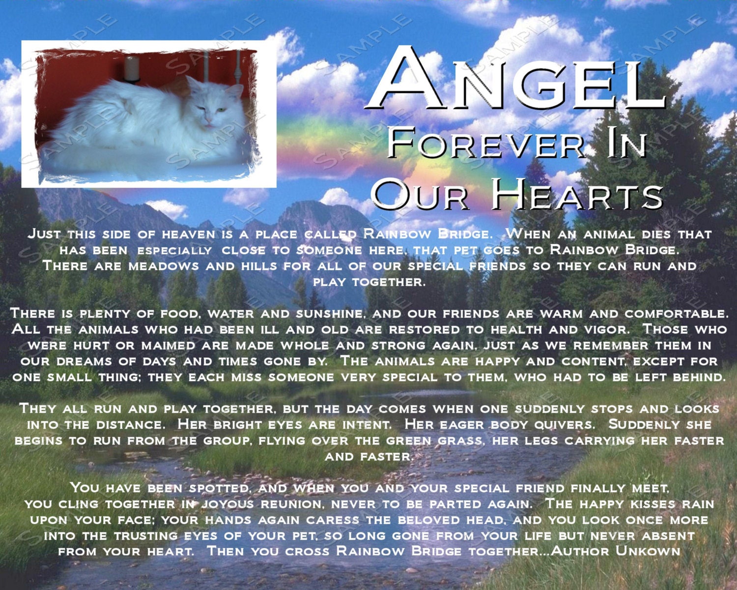 custom pet memorial rainbow bridge poem pet by rainbowbridgepoem