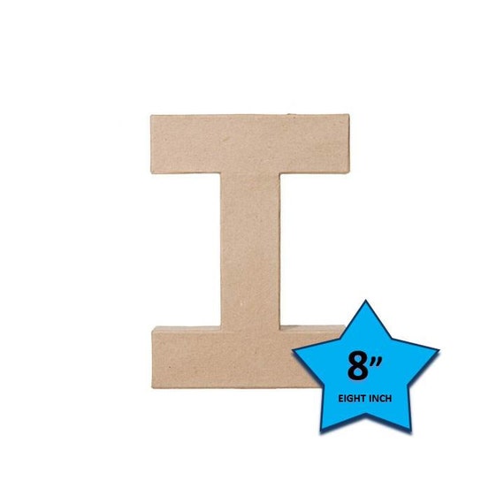 Paper Mache Cardboard Letters 8 Inch - Letter I - Paper Craft Party Decor Supplies Il_570xn