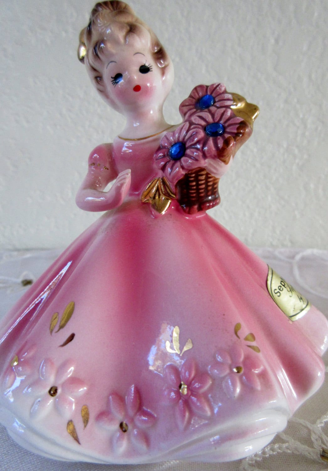 Vintage Josef Originals Porcelain Figurine September Sapphire