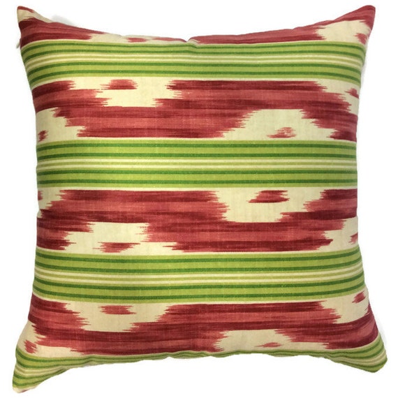 Items similar to Red and Green Designer Pillow Cover, Throw Pillow