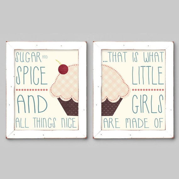 Nursery Art Sugar and Spice and All Things Nice set of 2
