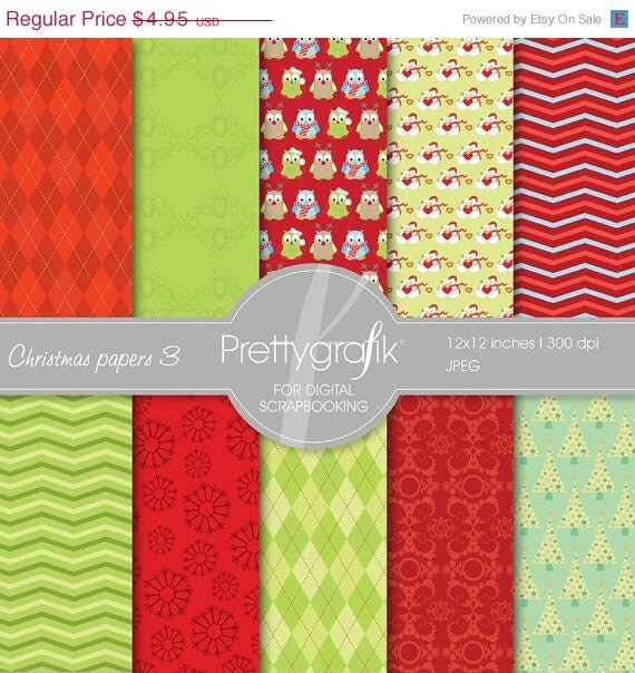 80% OFF SALE Christmas digital paper, commercial use, scrapbook papers, background- PS562 Il_570xn