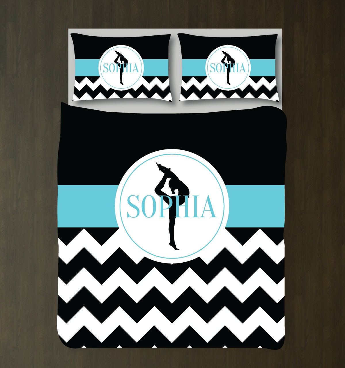 Pink And Black Single Duvet Covers Sweetgalas Gymnastics Bedding Set Monogrammed Name Duvet