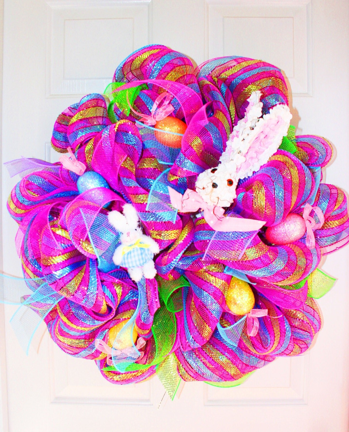 Easter Bunny Mesh Wreath Poly Mesh Wreath By ShadesOfTheSeasons