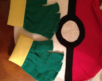 KIDS Gloves - PokemonTrainer Costume - ASH KETCHUM - Cosplay Anime