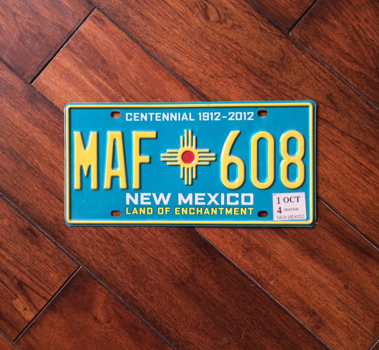 Colorful New Mexico Centennial License plate by RecreatedTXVintage