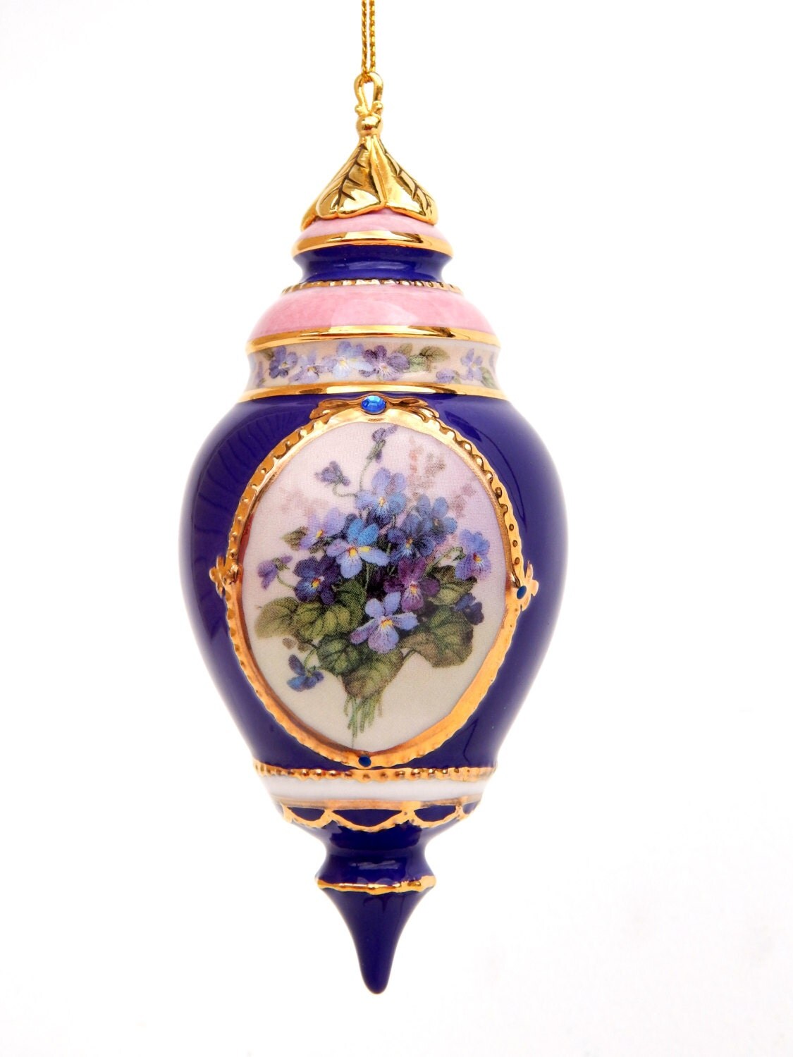 Set of 3 Ornaments Bradford Editions LENA LIU Forever Flowers