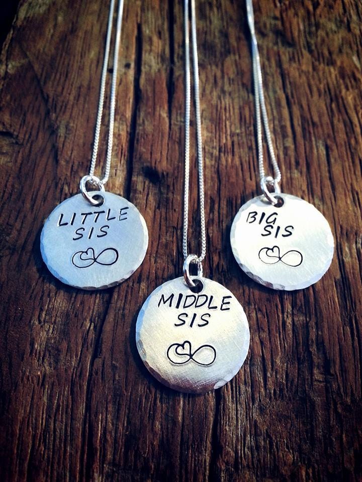 Sister Necklace Matching Little Sister Middle Sister and Big