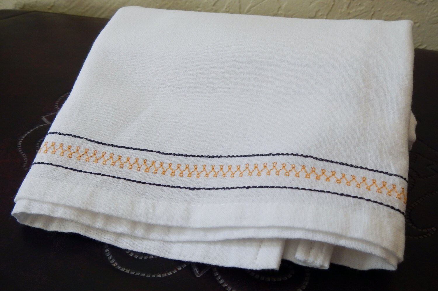 Embroidered Tea Towel by on Etsy