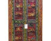 Indian PANEL DOORS Antique Furniture Hand Painted Door Panel