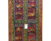 Indian PANEL DOORS Antique Furniture Hand Painted Door Panel