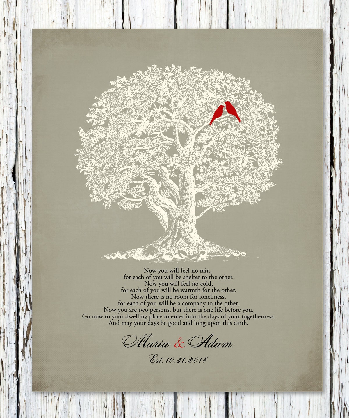 The NAVAJO WEDDING BLESSING Poem Print Personalized Wedding