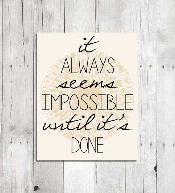 Inspirational Typography Quote Letterpress by PatiHomeDecor