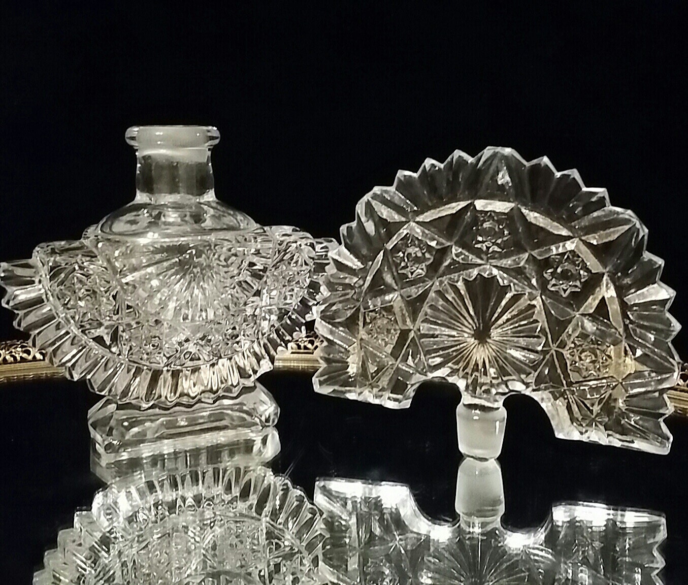 SALE Oversized Art Deco Crystal Perfume Bottle Perfume