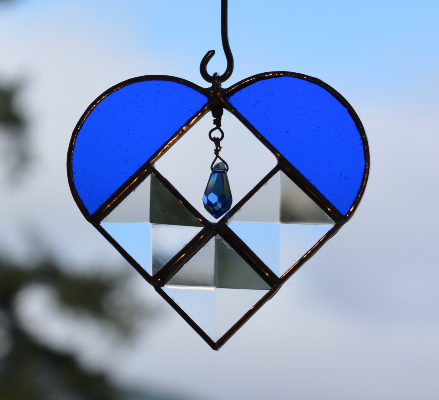 Stained Glass Beveled Glass Suncatcher Swarovski Crystal