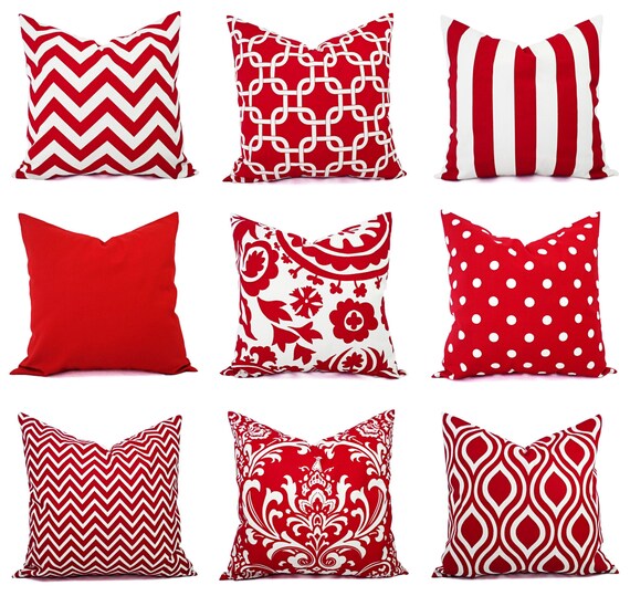One Red Pillow Sham Red Decorative Pillow by CastawayCoveDecor