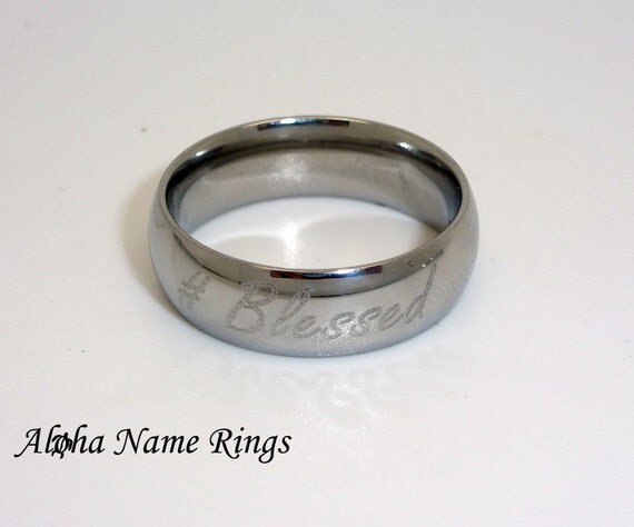stainless steel hash tag your text ring unisex 6mm stainless steel hash tag your text ring unisex 6mm