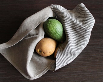 Natural Handmade Bento Bags, a Set of 3