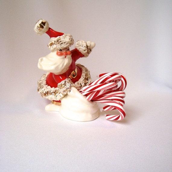 vintage santa claus california ceramic pottery figurine bowl vintage santa claus california ceramic pottery figurine bowl