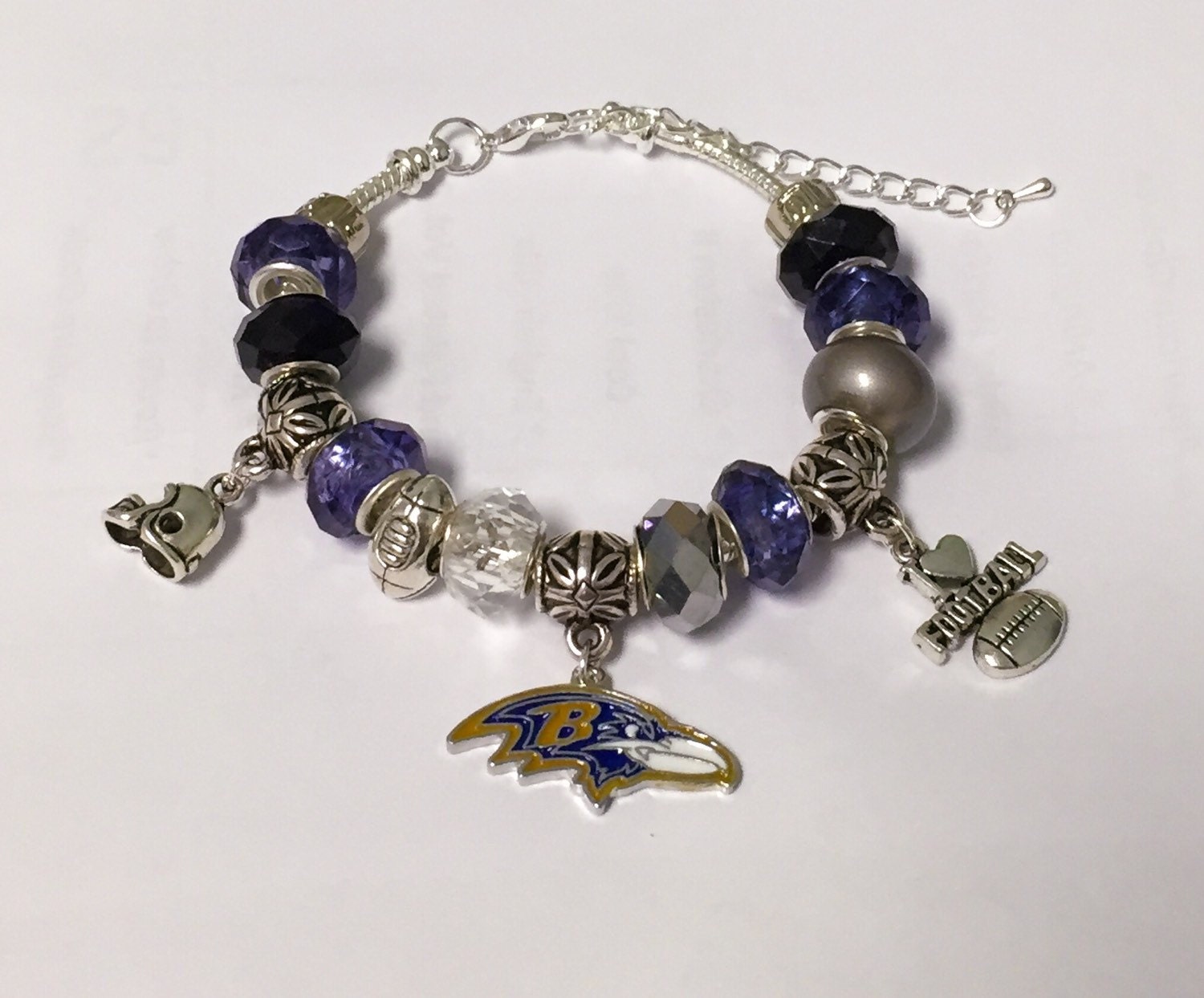 baltimore ravens charm bracelet