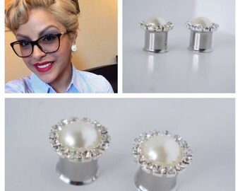 Pearl Plugs 2g 6mm 0g 8mm 00g 10mm Wedding Gauges 1/2" 12mm 9/16" 14mm 5/8" 16mm